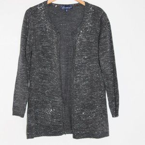 Susan Graver Gray Cardigan with sequins Size M